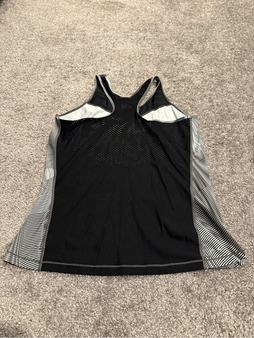 Nike Black & White Patterned Racerback Tank Top